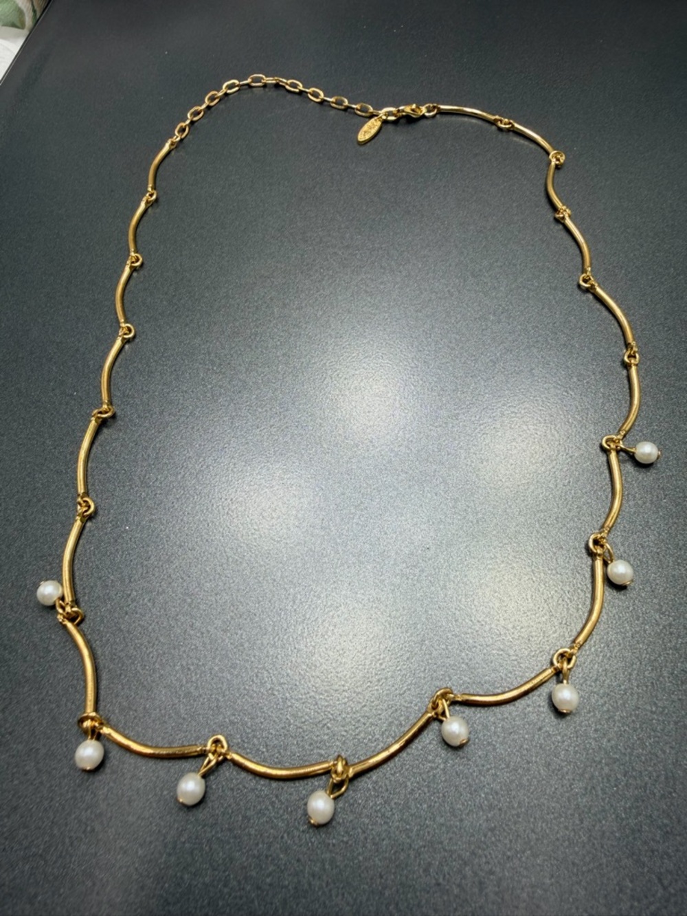 Rachel signed 22kt  Gold Pearl Drop Necklace